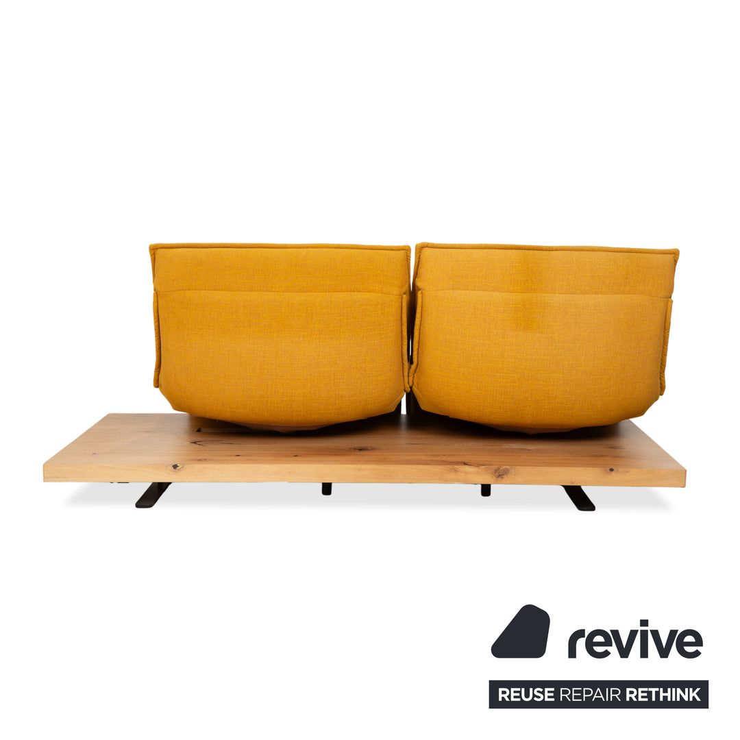Koinor Free Motion Edit 2 Fabric Two-Seater Chaise Lounge Yellow Gold Electric Function Sofa Couch