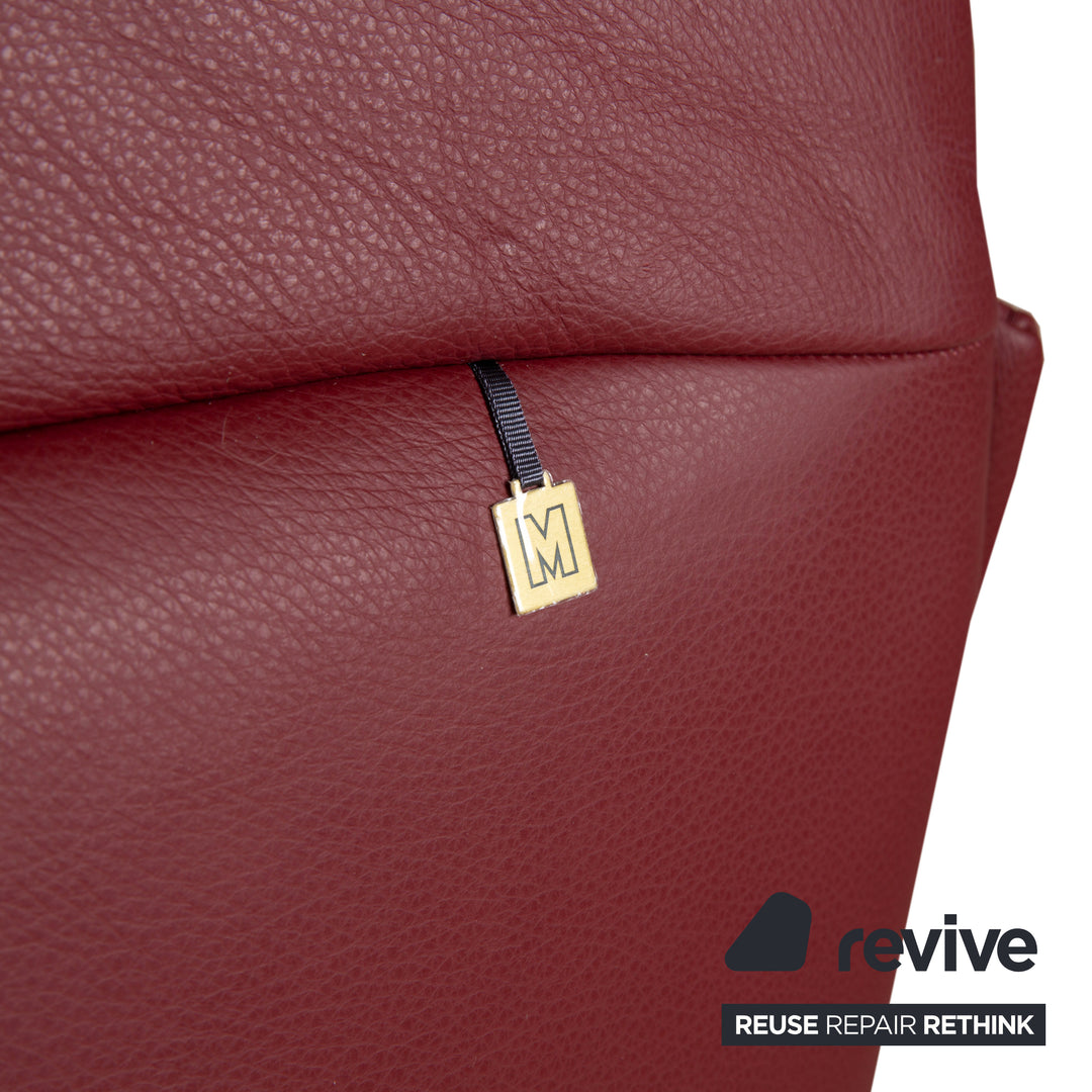 Koinor Free Motion Edit 3 Leder Holz Eiche Dreisitzer Rot elektrische Funktion Sofa Couch