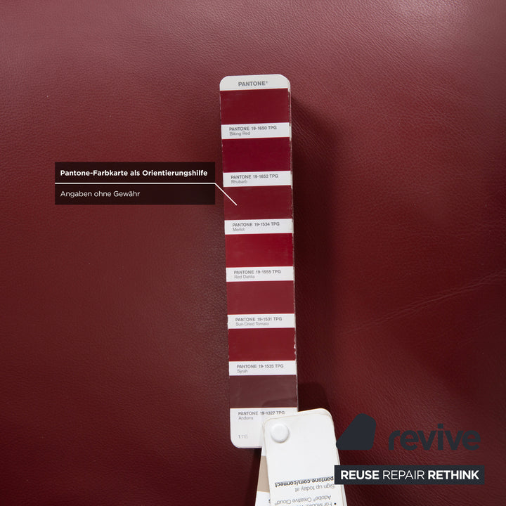 Koinor Free Motion Edit 3 Leder Holz Eiche Dreisitzer Rot elektrische Funktion Sofa Couch