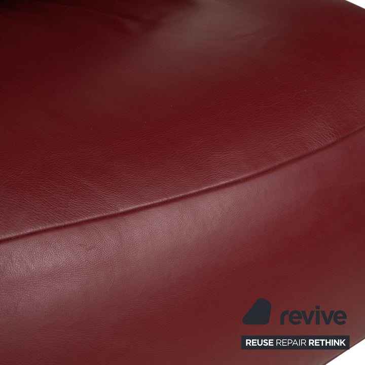 Koinor Free Motion Edit 3 Leder Holz Eiche Dreisitzer Rot elektrische Funktion Sofa Couch