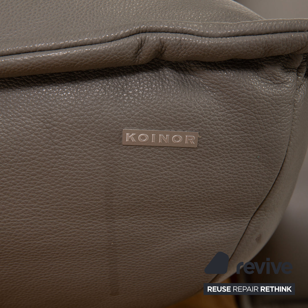 Koinor Free Motion Edit 3 Leder Ecksofa Grau Sofa Couch Holz Funktion