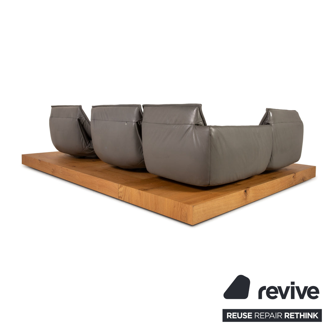 Koinor Free Motion Edit 3 Leder Ecksofa Grau Sofa Couch Holz Funktion