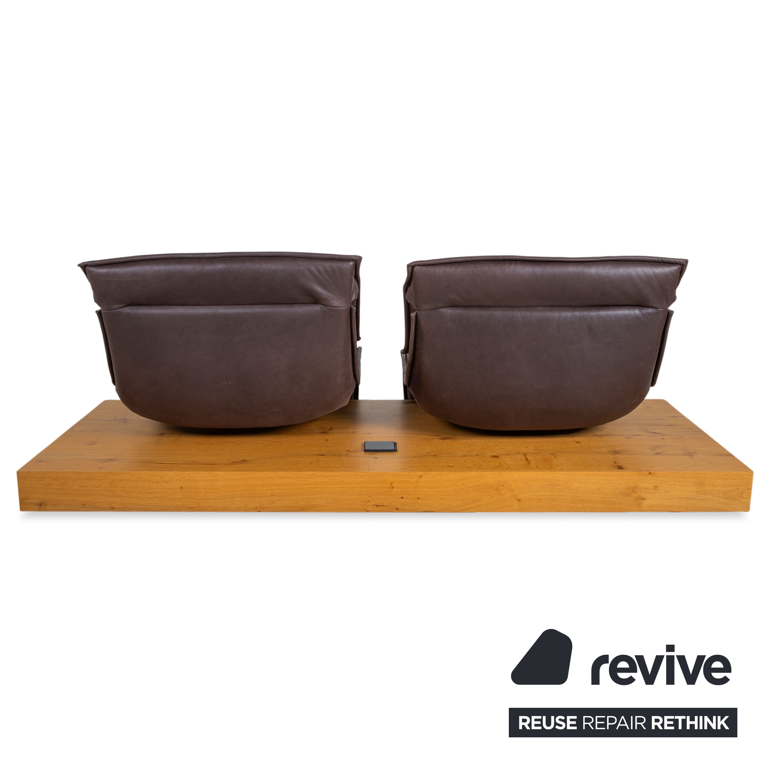 Koinor Free Motion Edit 3 Garniture en cuir Deux places & Pouf Marron Chocolat Canapé fonction électrique/manuelle