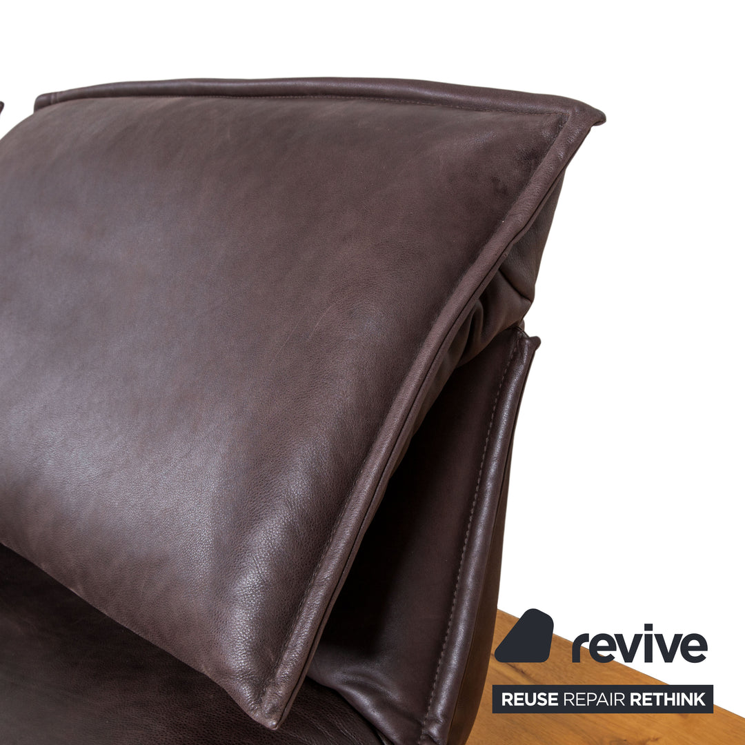 Koinor Free Motion Edit 3 Leather Suite Two-Seater & Ottoman Chocolate Brown Sofa Couch Electric/Manual Function