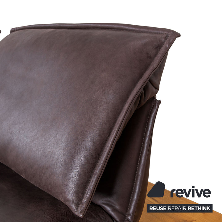 Koinor Free Motion Edit 3 Leather Suite Two-Seater & Ottoman Chocolate Brown Sofa Couch Electric/Manual Function