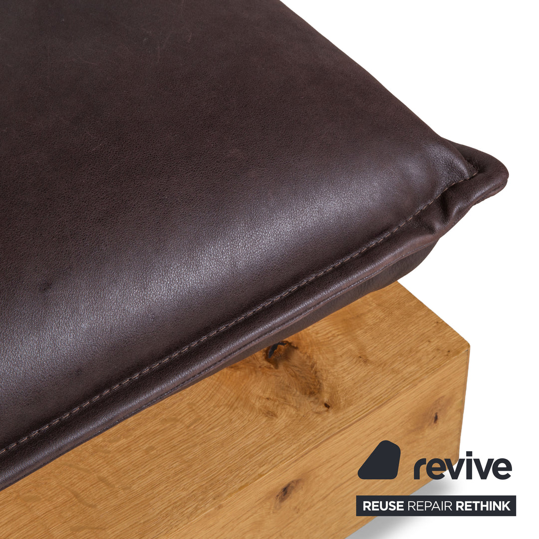 Koinor Free Motion Edit 3 Leather Suite Two-Seater & Ottoman Chocolate Brown Sofa Couch Electric/Manual Function