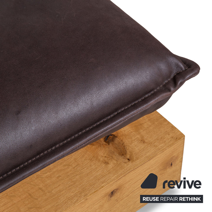 Koinor Free Motion Edit 3 Leder Hocker Schoko Braun Holz manuelle Funktion