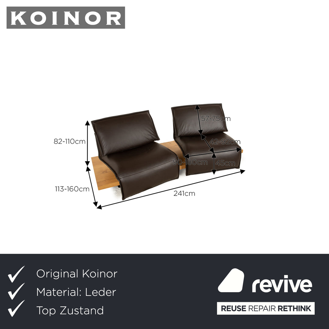 Koinor Free Motion Edit 3 Leder Zweisitzer Braun elektrische Funktion Sofa Couch