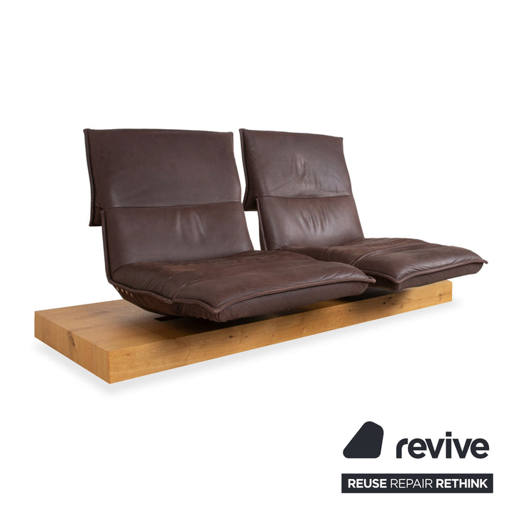 Koinor Free Motion Edit 3 Leder Zweisitzer Braun elektrische Funktion Sofa Couch