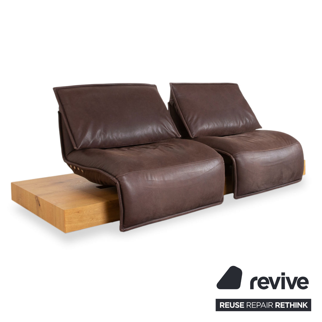Koinor Free Motion Edit 3 Leder Zweisitzer Braun elektrische Funktion Sofa Couch