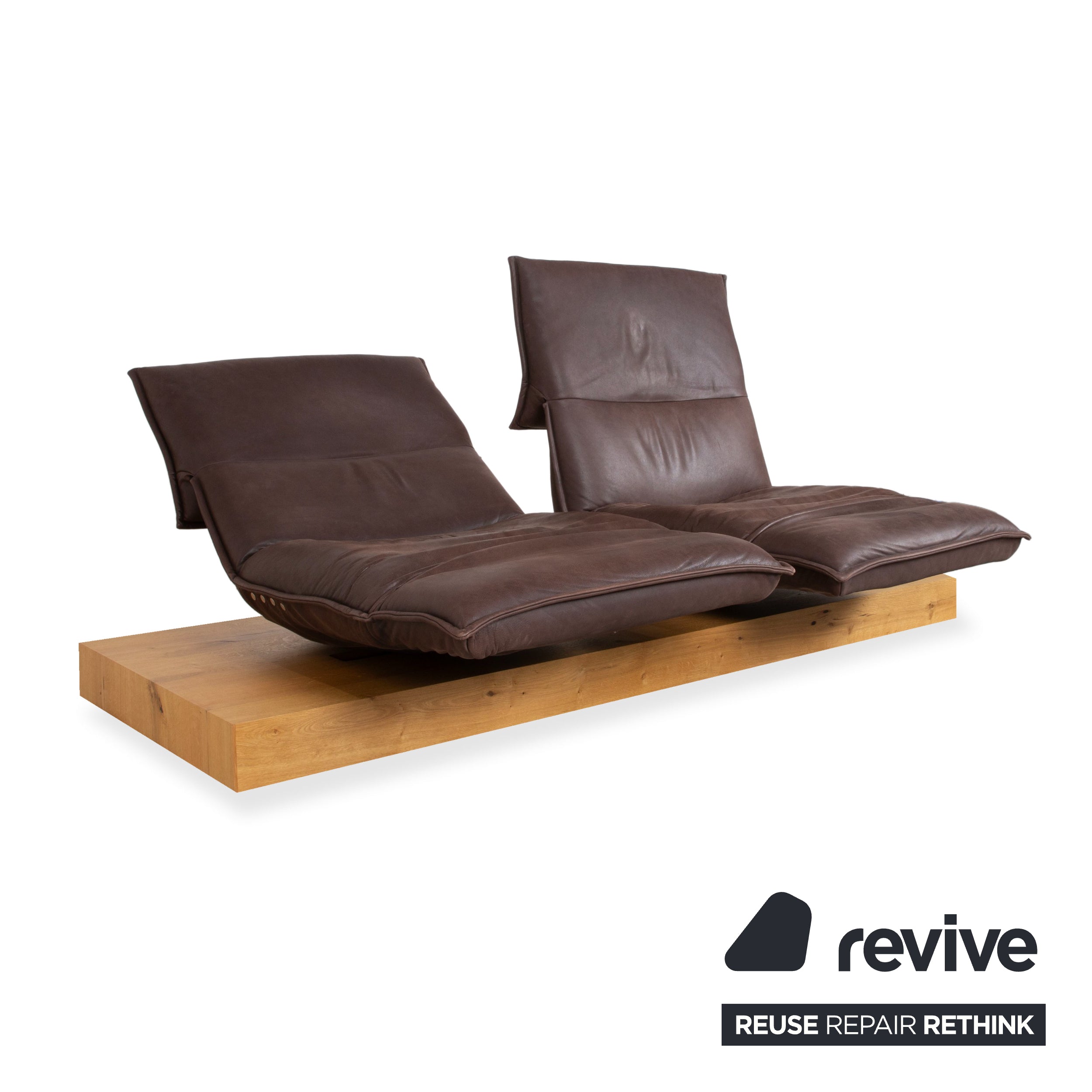 Koinor Free Motion Edit 3 Leder Zweisitzer Braun elektrische Funktion Sofa Couch