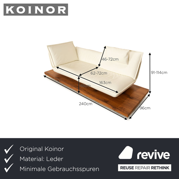Koinor Free Motion Edit 3 Leather Two Seater Cream Sofa Couch Manual Function