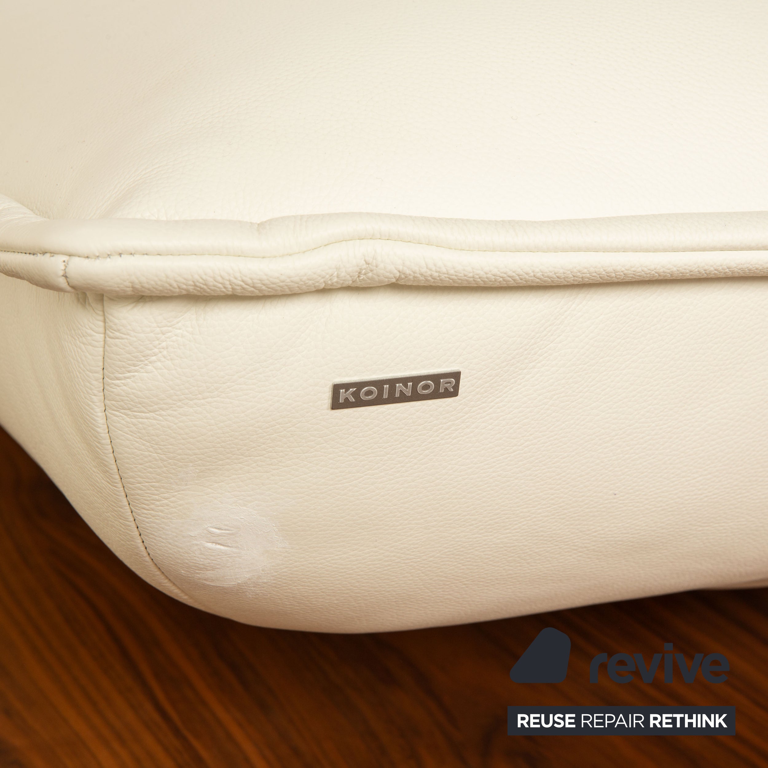 Koinor Free Motion Edit 3 Leder Zweisitzer Creme Sofa Couch manuelle Funktion