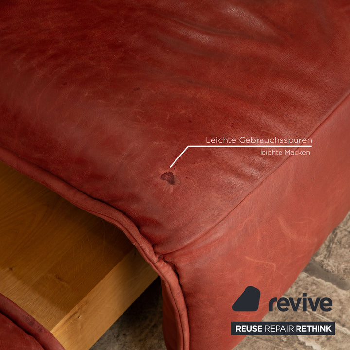 Koinor Free Motion Edit 3 Leather Two Seater Red Brown Electric Function Sofa Couch
