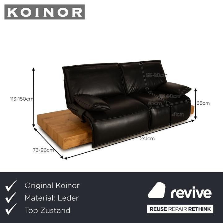 Koinor Free Motion Edit 3 Leder Zweisitzer Schwarz elektrische Funktion