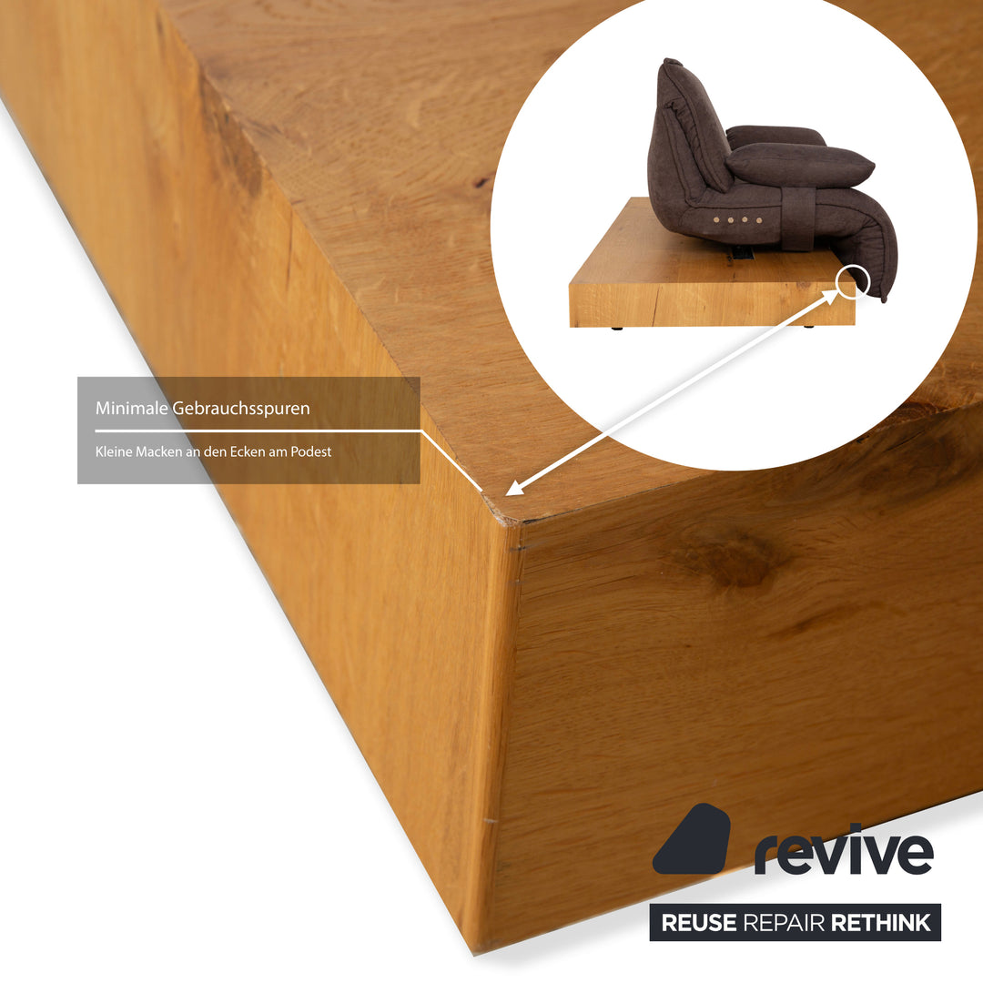 Canapé 2 places en tissu et bois Koinor Free Motion Edit Marron fonction électrique