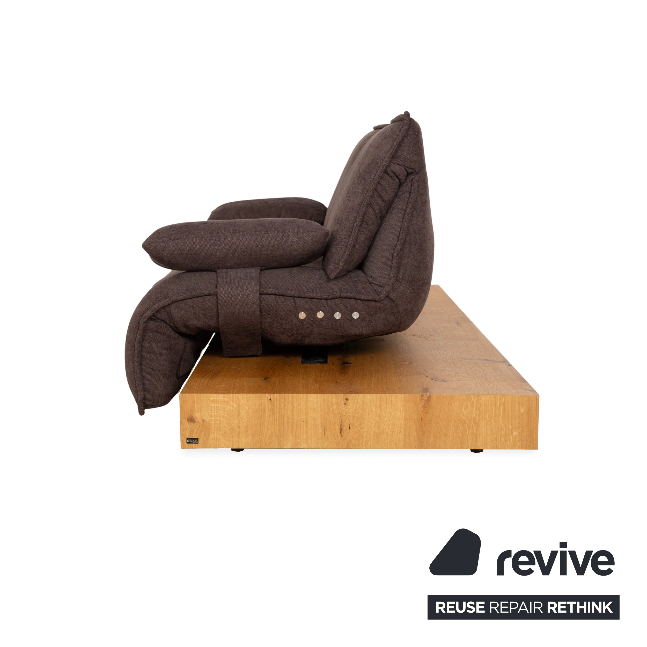 Koinor Free Motion Edit Fabric Wood Two-Seater Sofa Couch Brown Electric Function