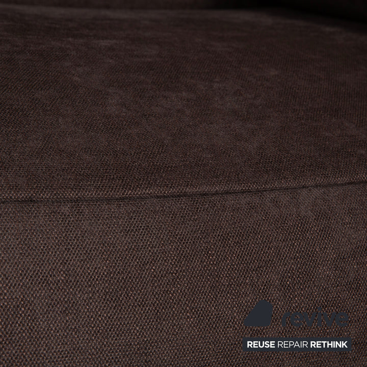 Canapé 2 places en tissu et bois Koinor Free Motion Edit Marron fonction électrique