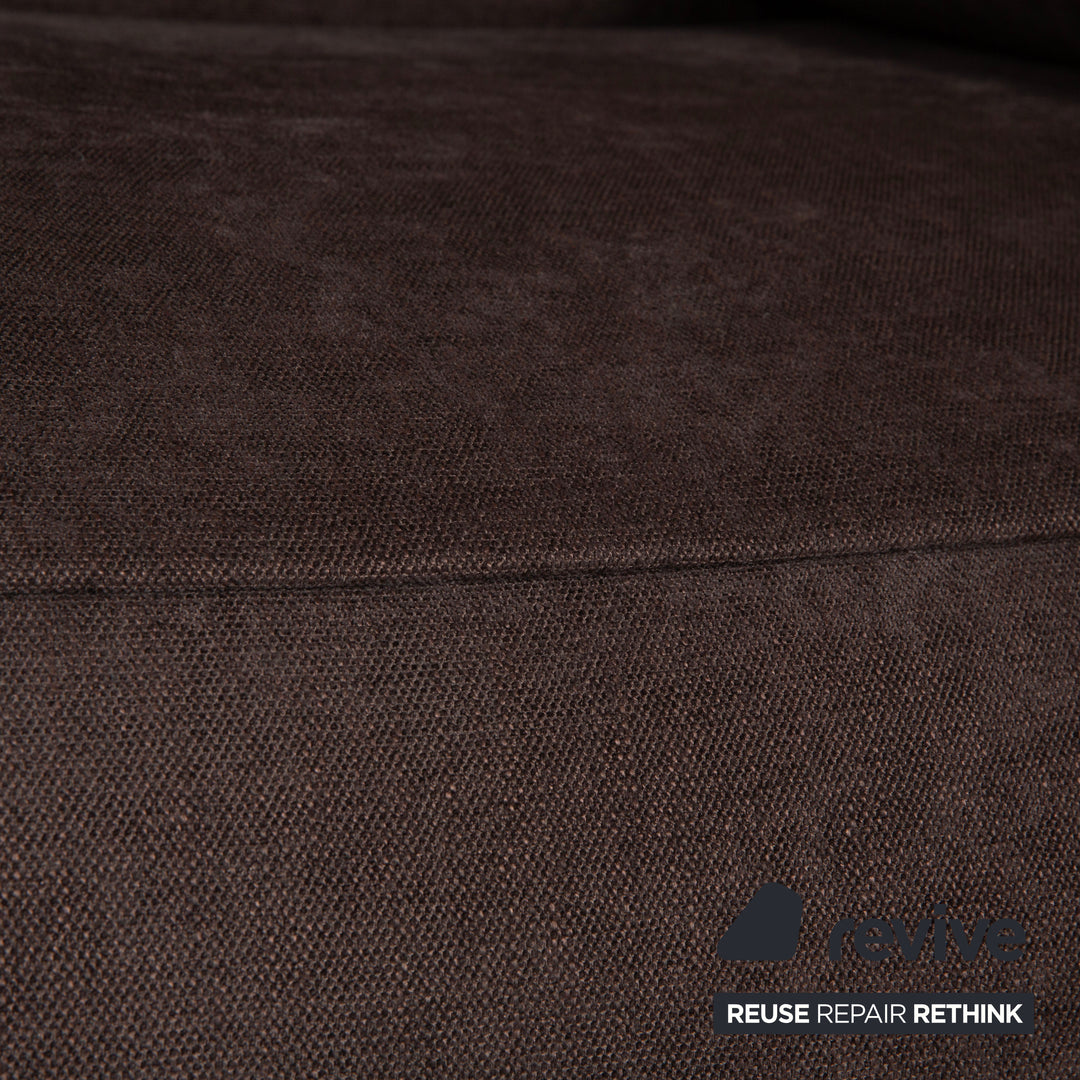 Koinor Free Motion Edit Fabric Wood Two-Seater Sofa Couch Brown Electric Function