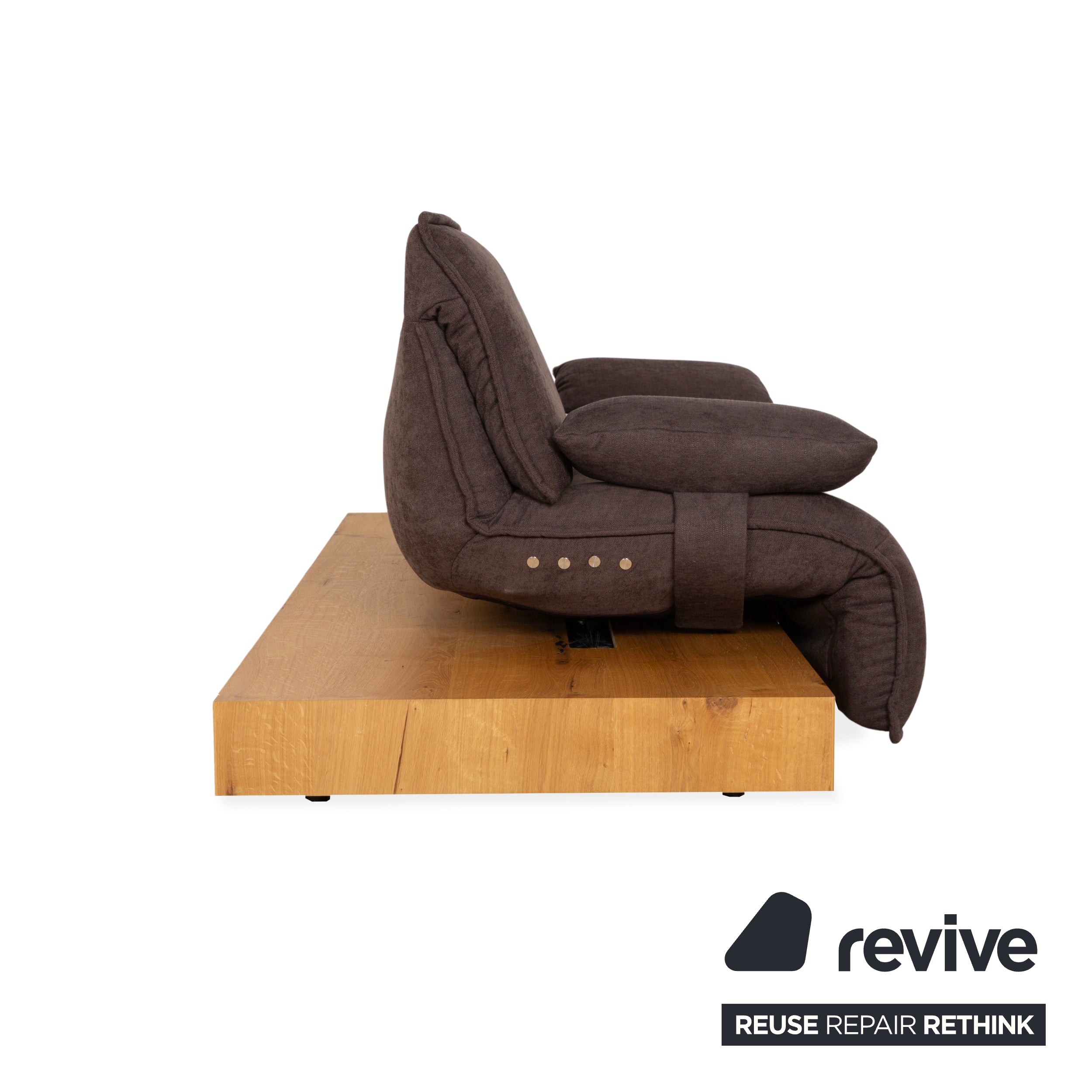 Koinor Free Motion Edit Fabric Wood Two-Seater Sofa Couch Brown Electric Function