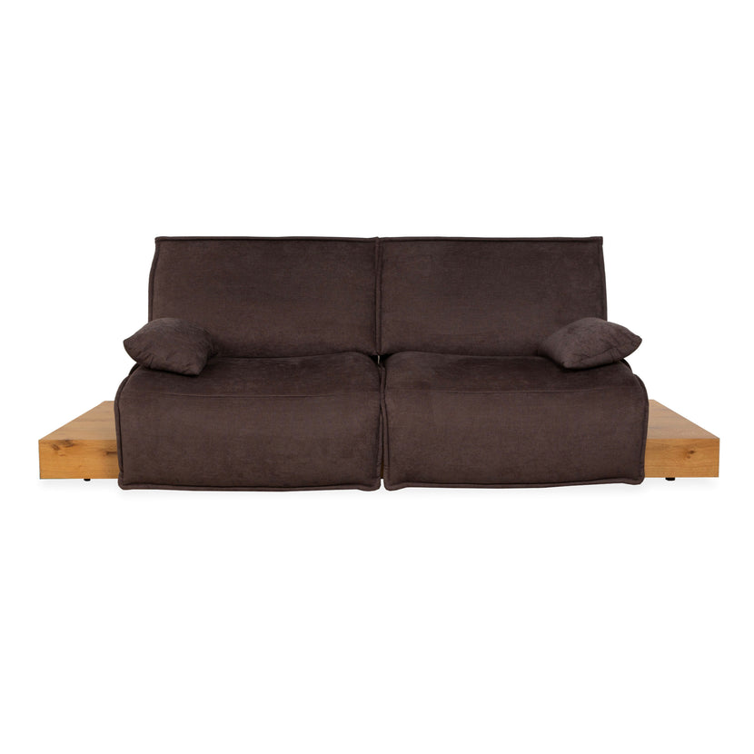 Koinor Free Motion Edit Fabric Wood Two-Seater Sofa Couch Brown Electric Function