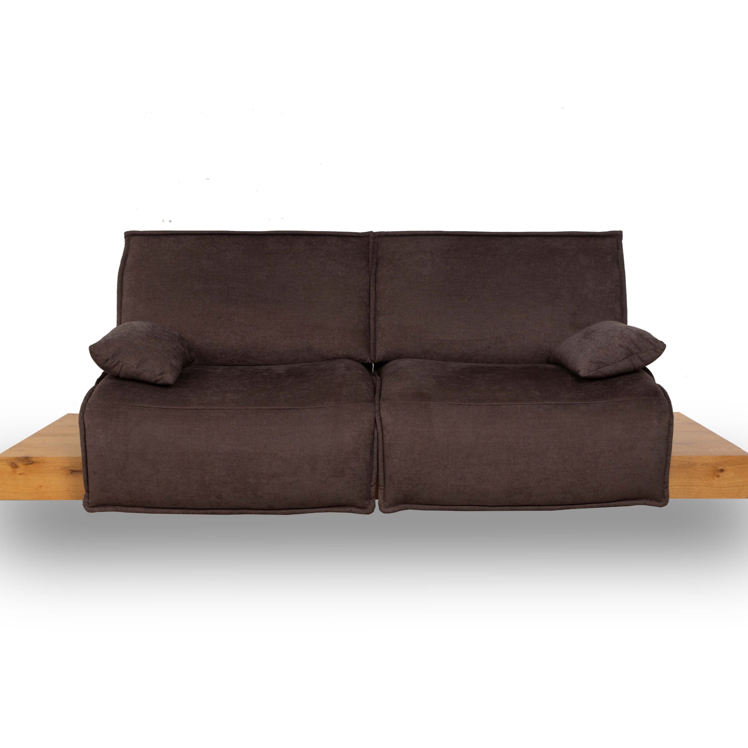 Koinor Free Motion Edit Fabric Wood Two-Seater Sofa Couch Brown Electric Function