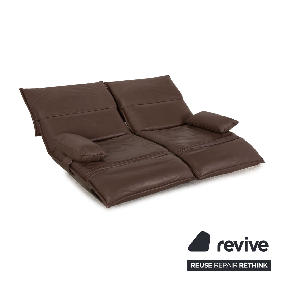 Koinor Free Motion Epiq Leder Sofa Garnitur Braun Zweisitzer  Sofa Couch elektrische Funktion