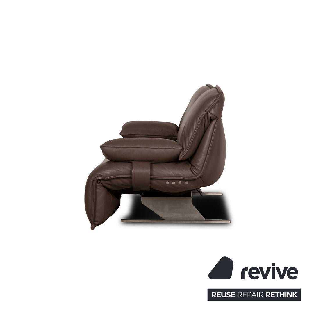 Koinor Free Motion Epiq Leder Sofa Garnitur Braun Zweisitzer  Sofa Couch elektrische Funktion