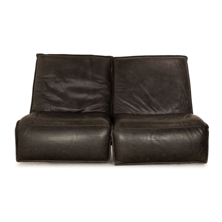 Koinor Free Motion Epiq Leather Two Seater Anthracite Electric Function Sofa Couch
