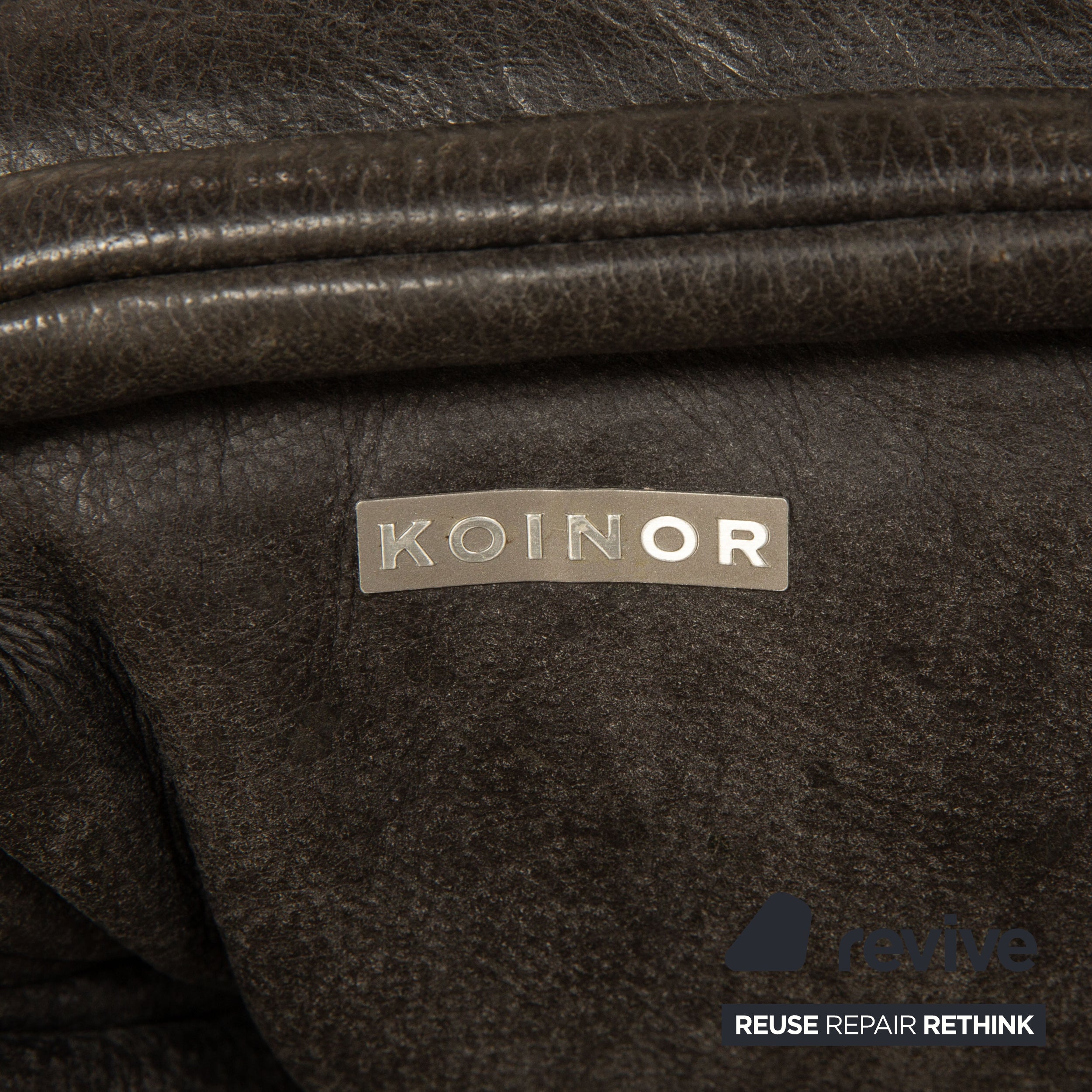 Koinor Free Motion Epiq Canapé 2 Places Cuir Anthracite Gris Noir Canapé Aniline Fonction Électrique