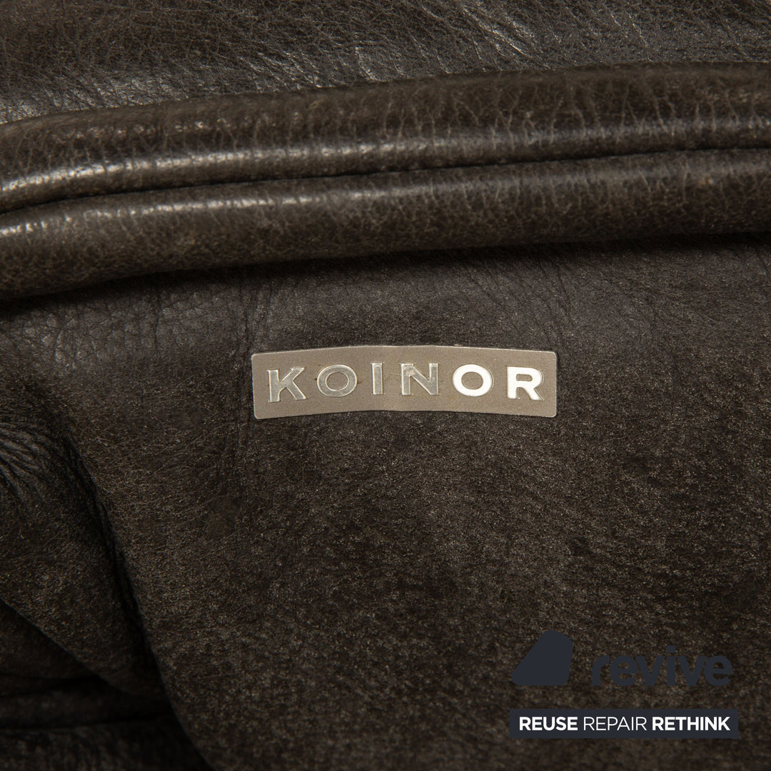 Koinor Free Motion Epiq Leather Two-Seater Sofa Anthracite Grey Black Couch Aniline electric function
