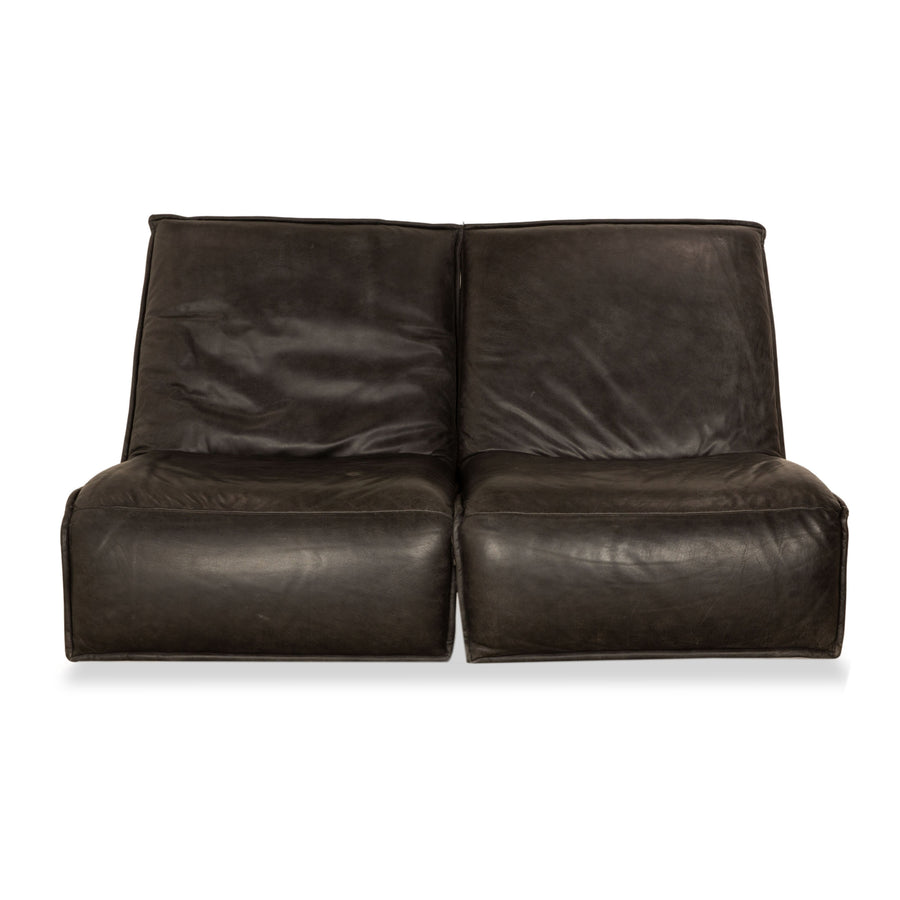 Koinor Free Motion Epiq Leather Two-Seater Sofa Anthracite Grey Black Couch Aniline electric function