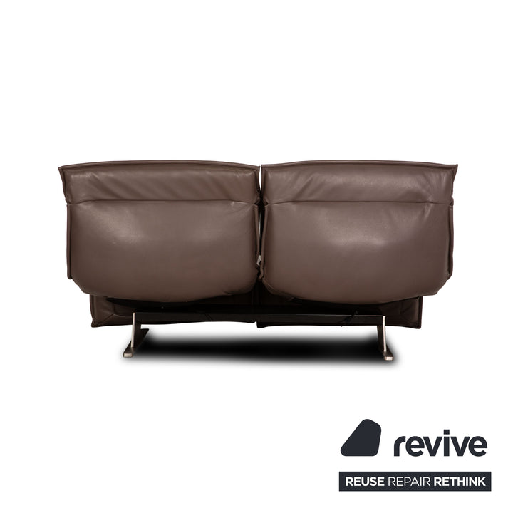 Koinor Free Motion Epiq Zweisitzer Leder Braun Taupe Sofa Couch elektrische Funktion