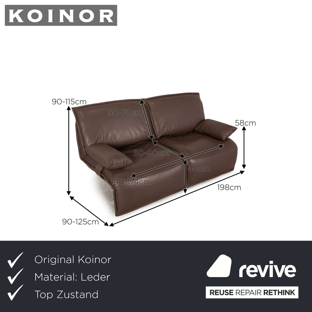 Koinor Free Motion Epiq Zweisitzer Leder Braun Taupe Sofa Couch elektrische Funktion