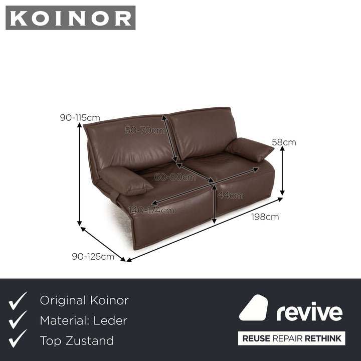 Koinor Free Motion Epiq Zweisitzer Leder Braun Taupe Sofa Couch elektrische Funktion