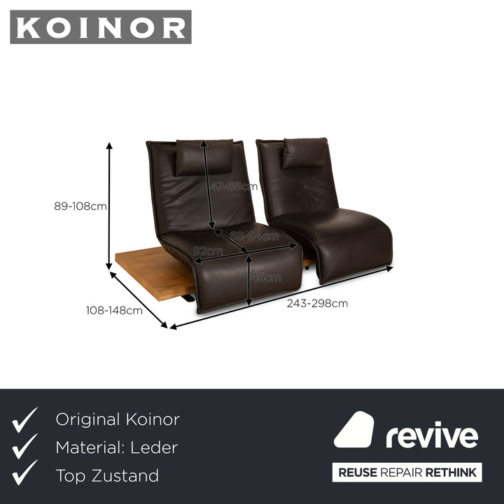 Koinor Free Motion Epos 2 Leder Zweisitzer Braun elektrische Funktion Sofa Couch