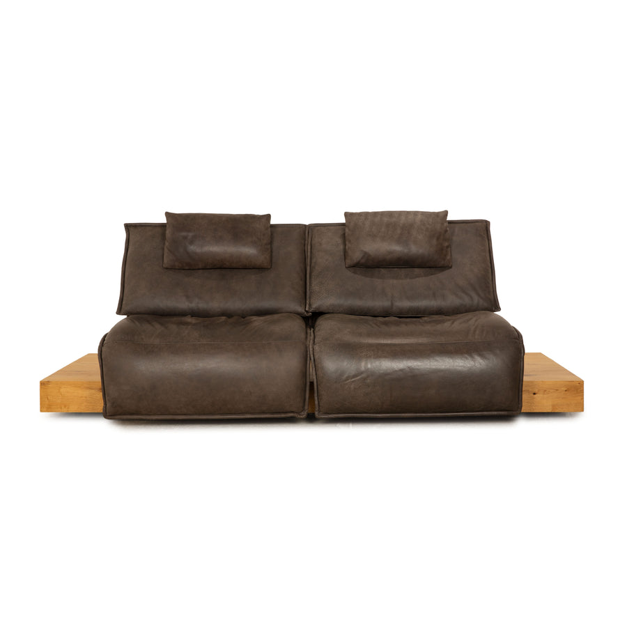 Koinor Free Motion Edit 2 Leather Two Seater Brown Electric Function Sofa Couch