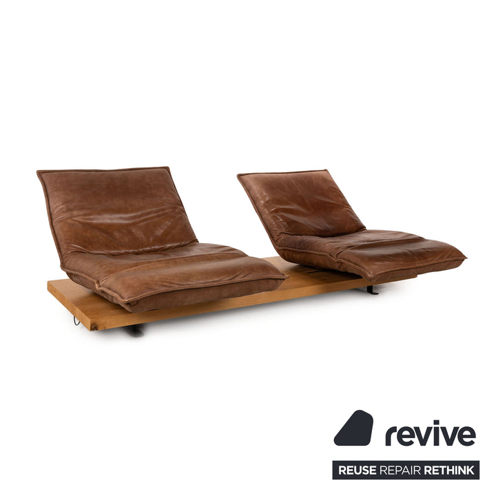 Koinor Free Motion Epos 2 Leather Two Seater Brown Electric Function Sofa Couch