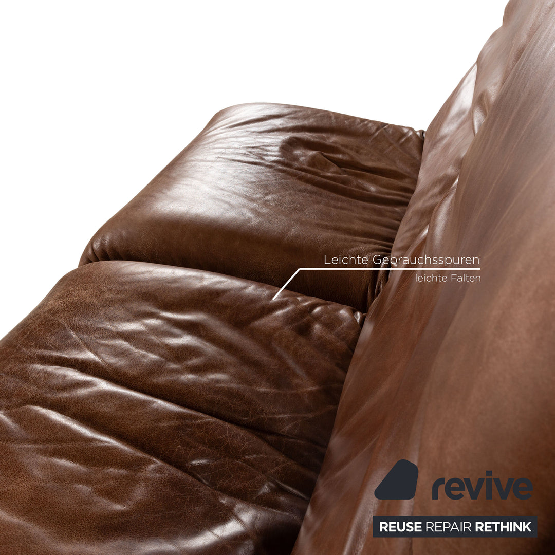 Koinor Free Motion Epos 2 Leather Two Seater Brown Electric Function Sofa Couch