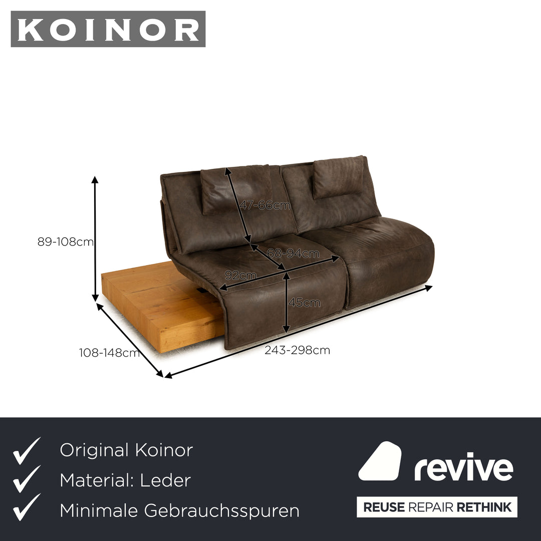 Koinor Free Motion Edit 2 Leder Zweisitzer Braun elektrische Funktion Sofa Couch