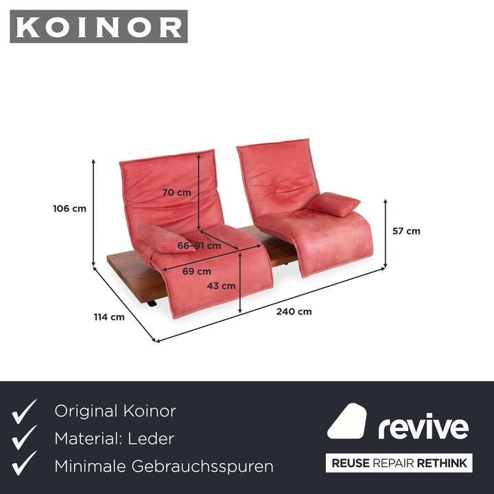Koinor Free Motion Epos 2 Leder Zweisitzer Rot elektrische Funktion Sofa Couch