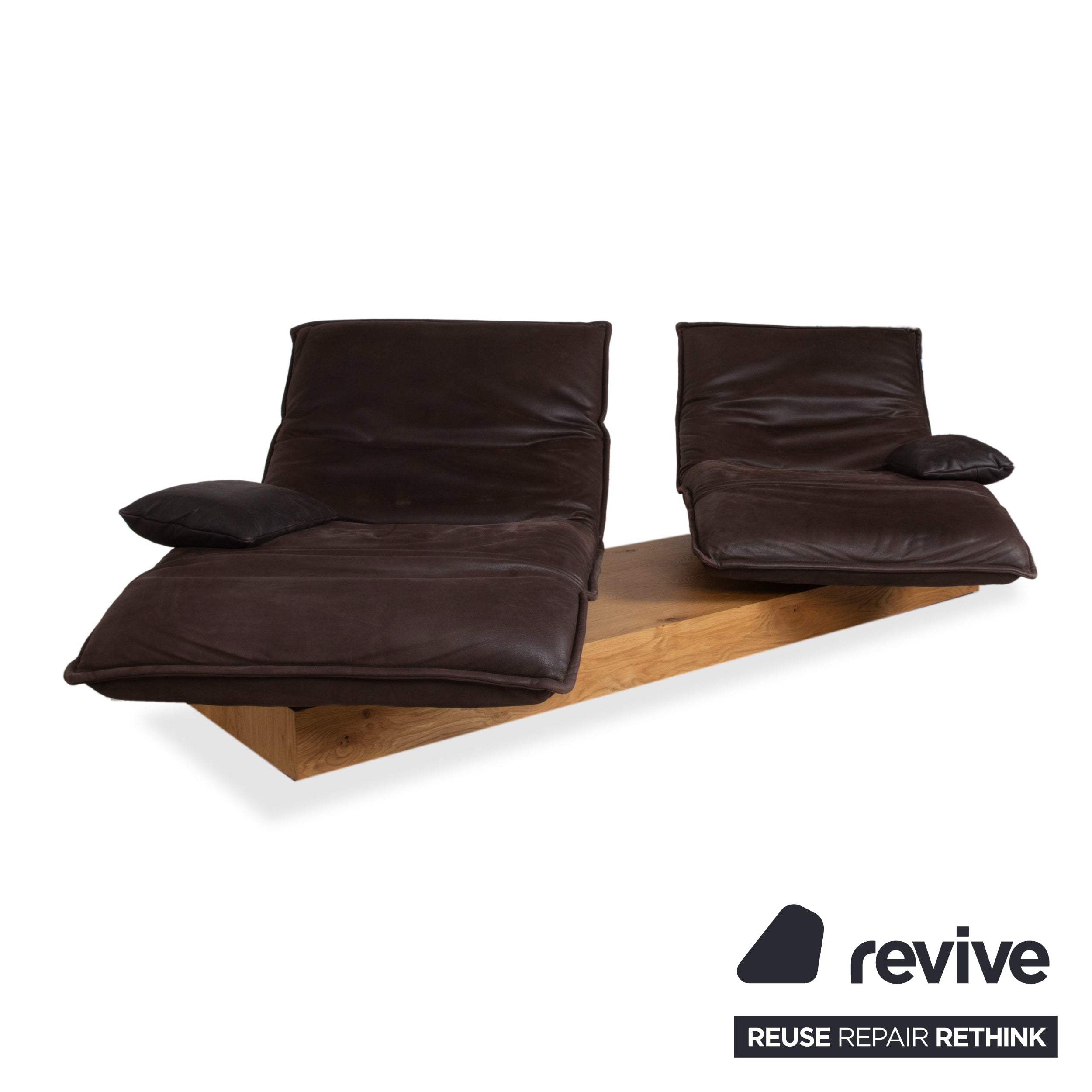 Koinor Free Motion Epos 3 Leather Two-Seater Brown Electric Function Recliner Sofa Couch