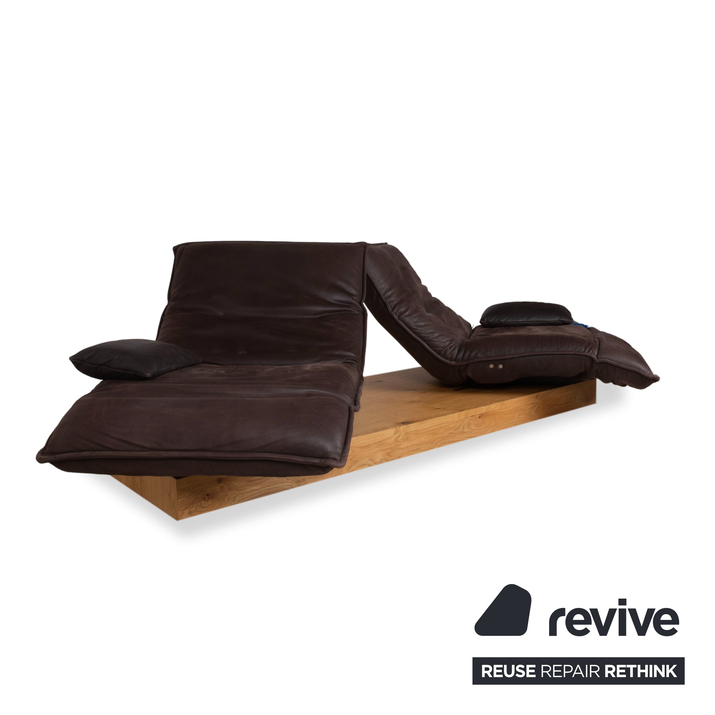 Koinor Free Motion Epos 3 Leather Two-Seater Brown Electric Function Recliner Sofa Couch