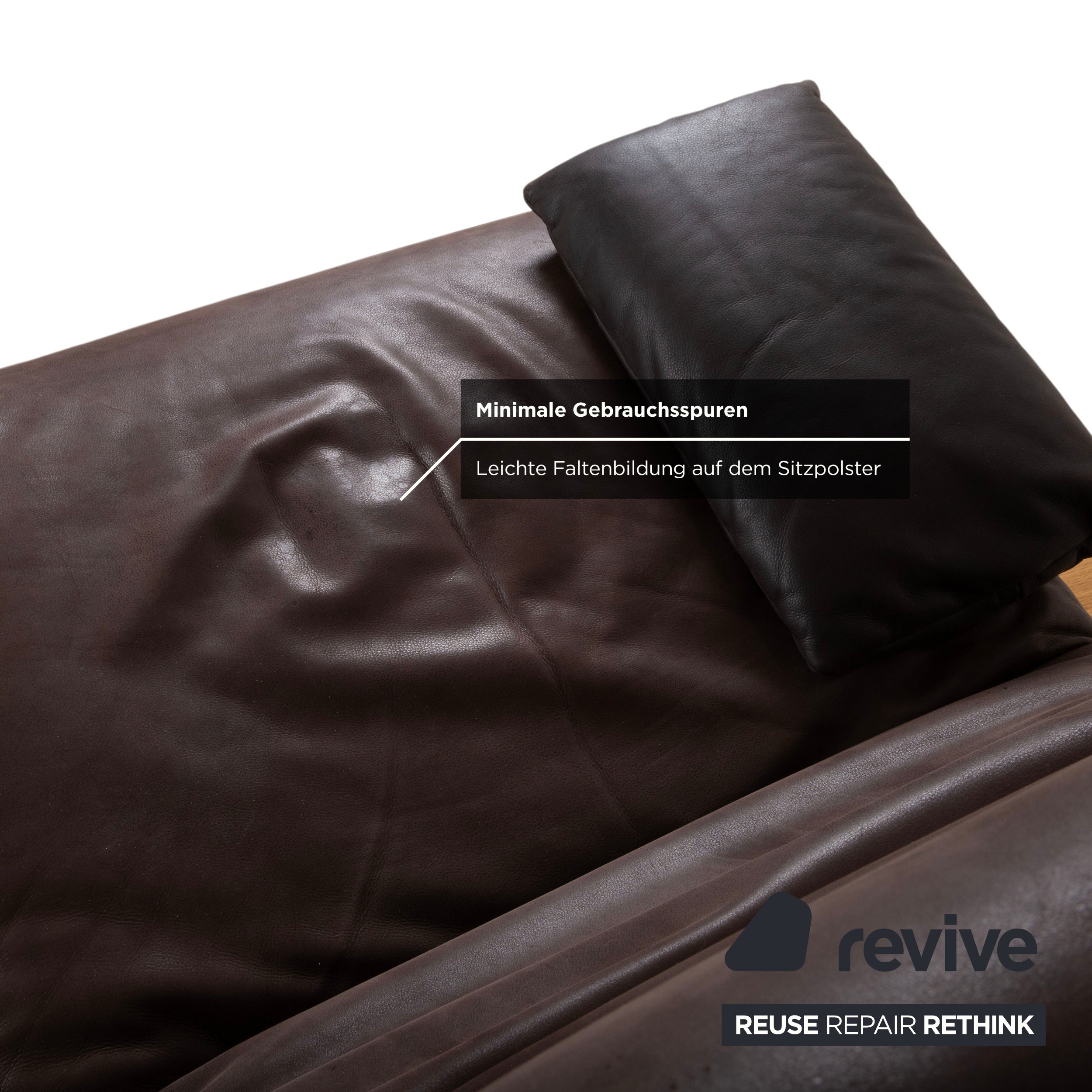 Koinor Free Motion Epos 3 Leather Two-Seater Brown Electric Function Recliner Sofa Couch