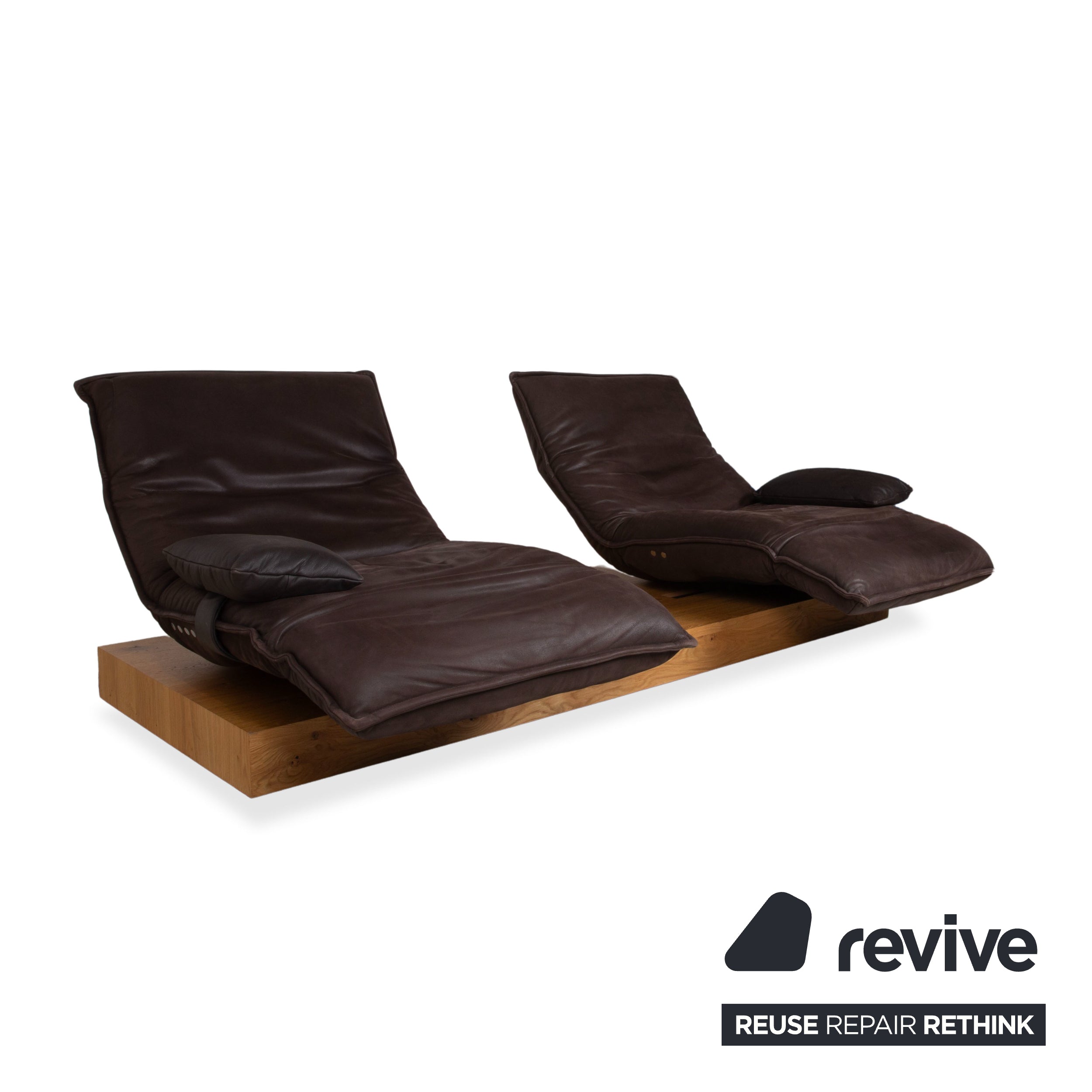 Koinor Free Motion Epos 3 Leather Two-Seater Brown Electric Function Recliner Sofa Couch