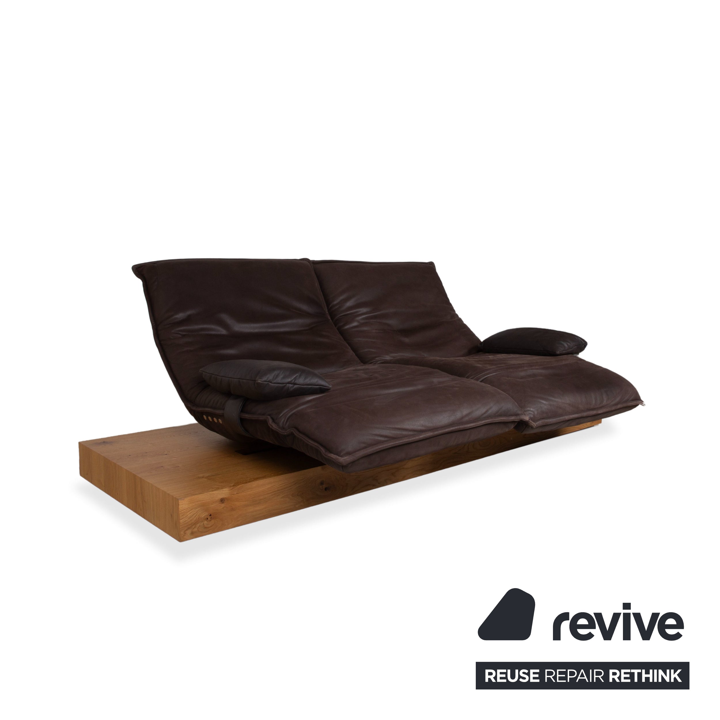 Koinor Free Motion Epos 3 Leather Two-Seater Brown Electric Function Recliner Sofa Couch