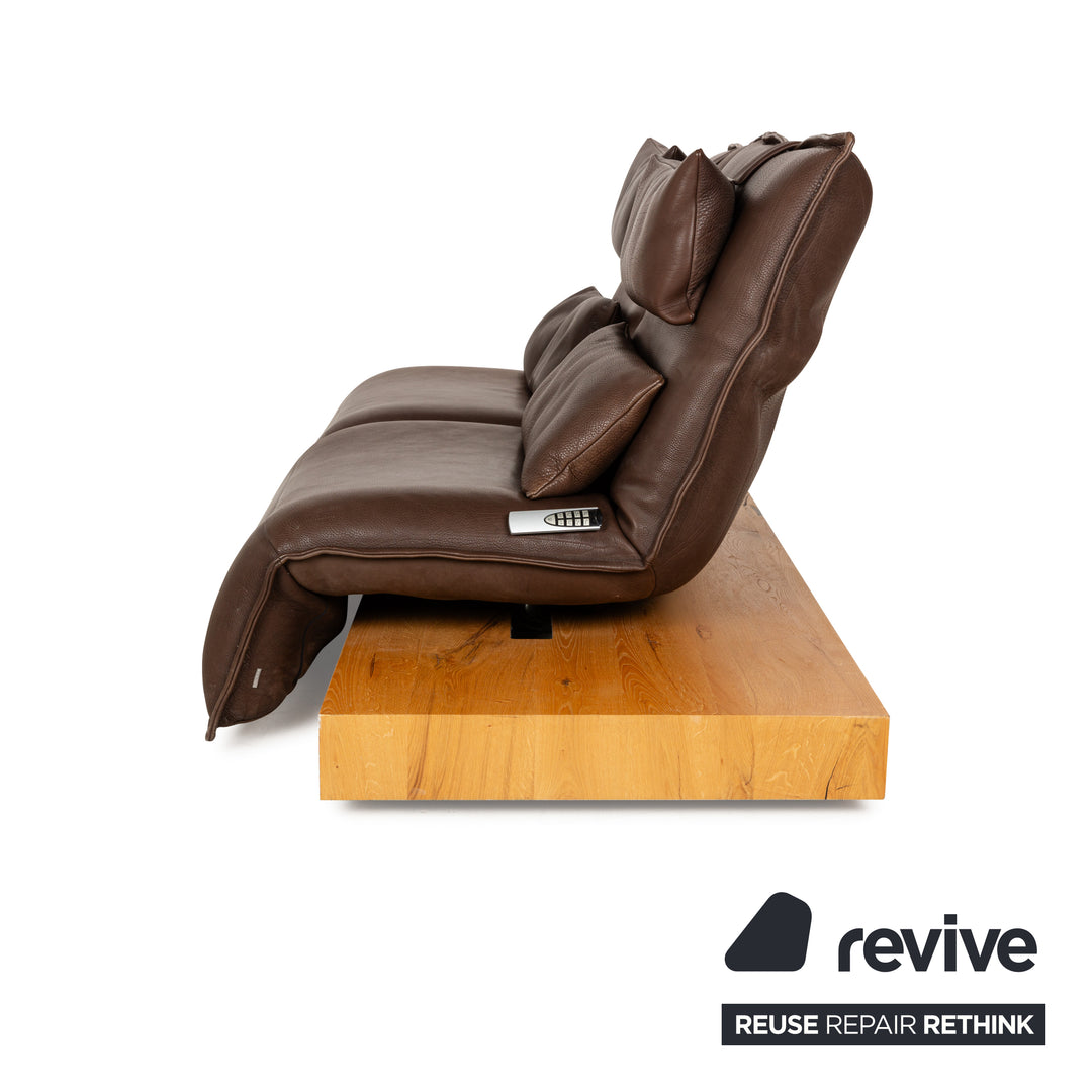 Koinor Free Motion Epos 3 Leather Two Seater Dark Brown Electric Function Sofa Couch