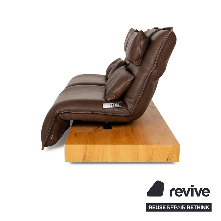 Koinor Free Motion Epos 3 Leather Two Seater Dark Brown Electric Function Sofa Couch