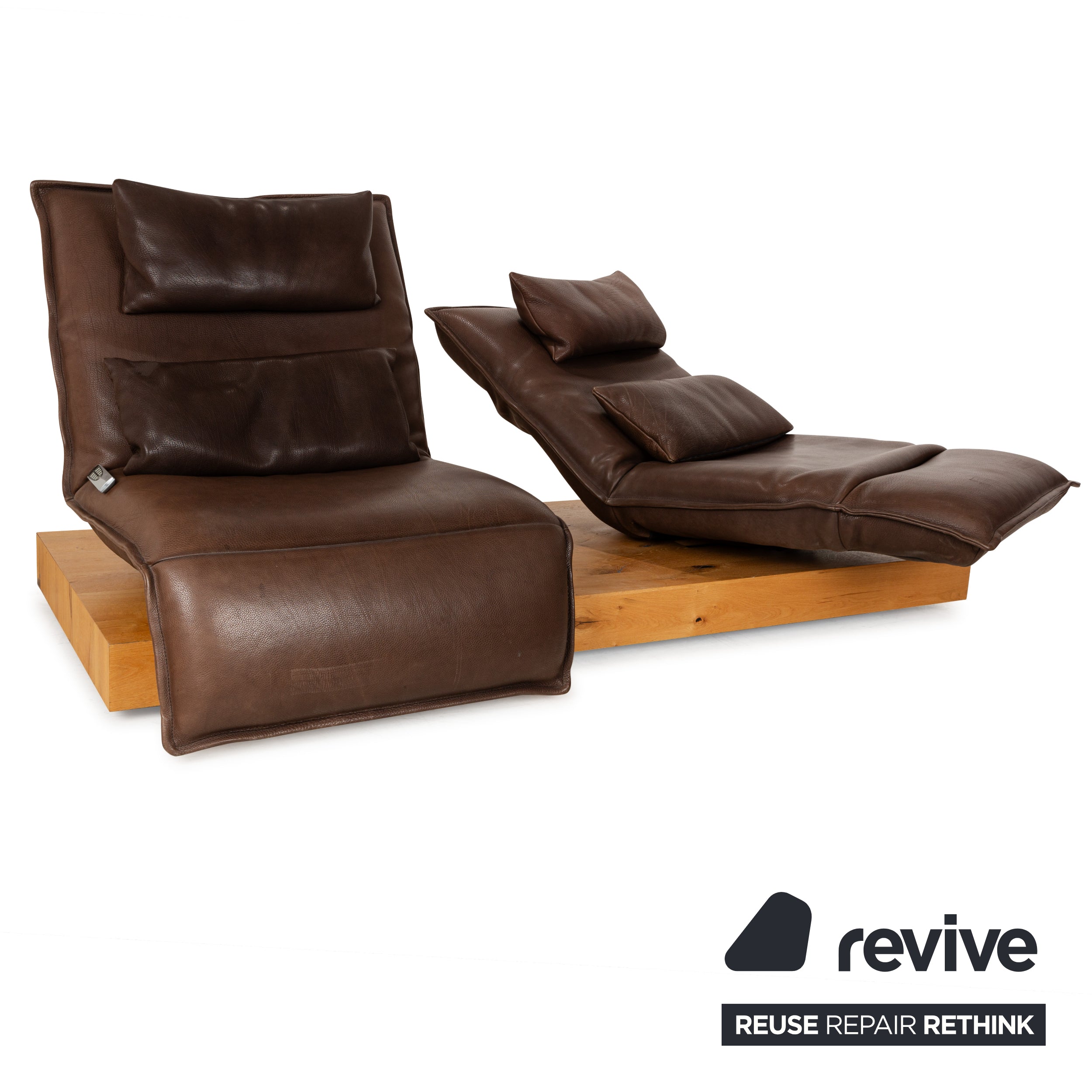 Koinor Free Motion Epos 3 canapé deux places en cuir marron foncé avec fonction électrique