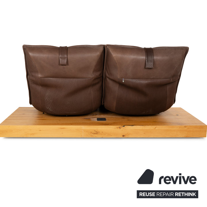 Koinor Free Motion Epos 3 Leather Two Seater Dark Brown Electric Function Sofa Couch